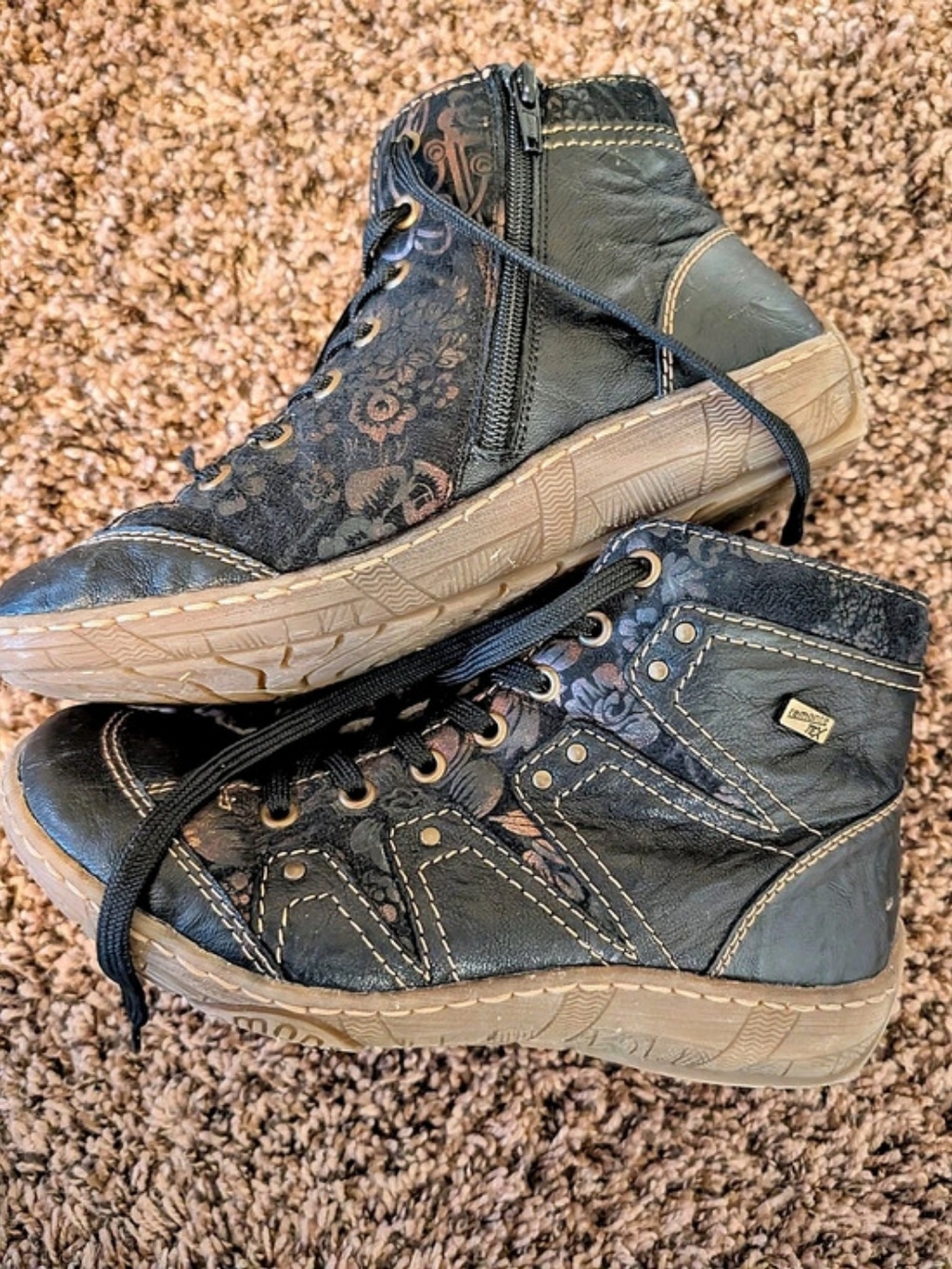 Remonte TEX Floral Leather Ankle Boots